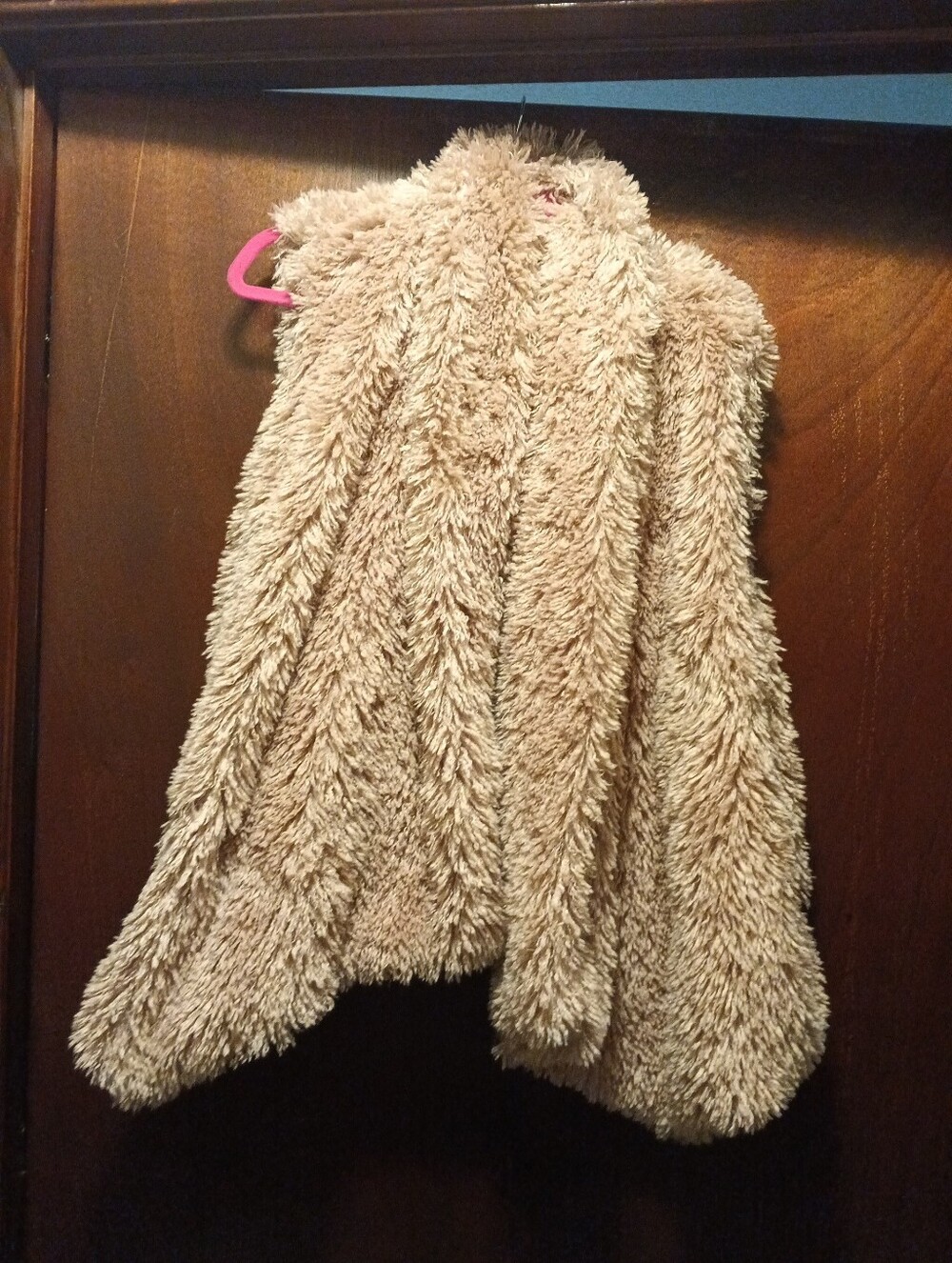 Wynne Collection Woman's Shaggy Faux Fur Vest NWOT Size 2x Powder Pink
